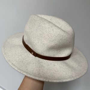 Free People Leather Trim Wool Hat